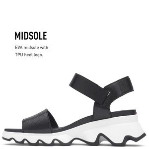 SOREL Women's Kinetic Sandals Black leather size 8 NWT